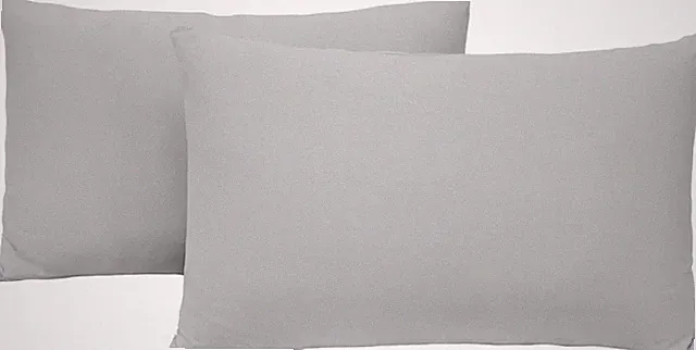 2 Pack Jersey Knit Pillow Cases Standard Queen Ultra Soft Light Gray Envelope