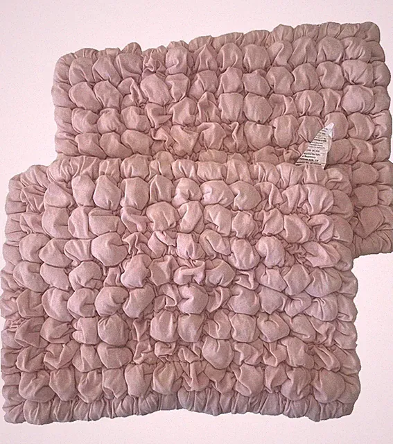 2 Pottery Barn Teen Marshmallow Jersey Quilted Standard Shams Vintage Rose Pink