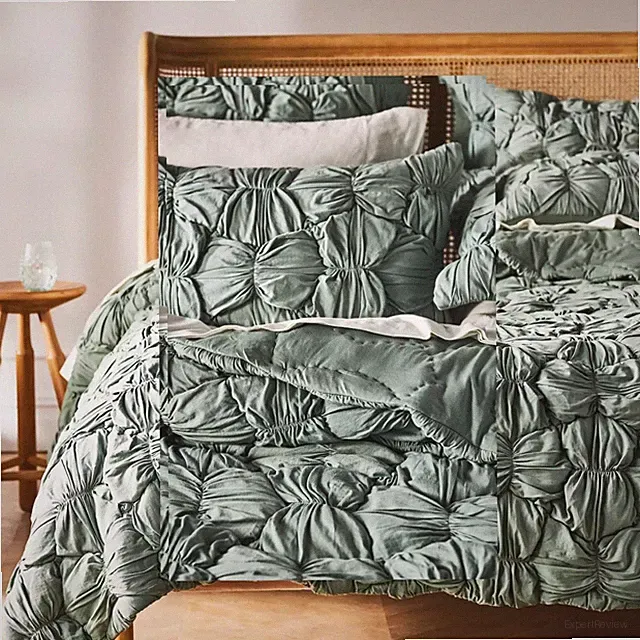 Anthropologie Constance Cotton Jersey Cloud Quilt – Twin – Chinois Green – NWT