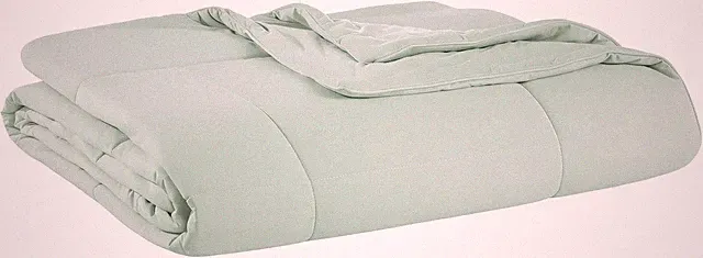 Berkshire Cooling Blanket - Lightweight Jersey Quilt for Hot Sleepers, Sea Glass