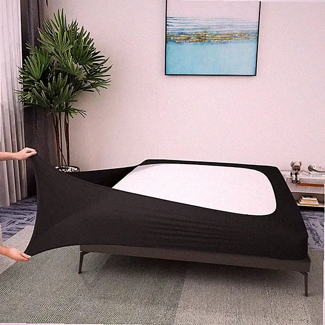 Box Spring Cover King Size - Jersey Knit & Stretchy Wrap Around 4 Sides Bed