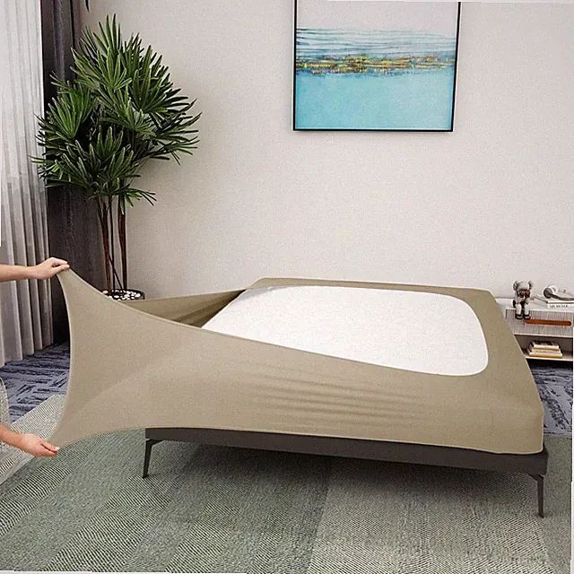 Box Spring Cover King Size -Jersey Knit & Stretchy Wrap Around 4 Sides Bed Skirt