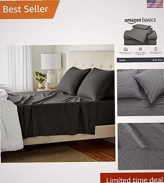 Brand New Basics Cotton Jersey Bed Sheet Set - Queen, Dark Gray