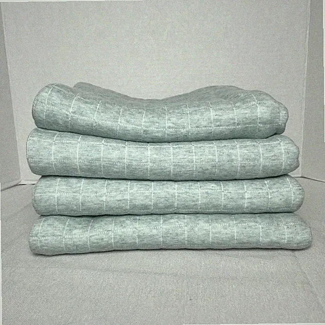 Burano Home King Jersey Knit Quilt Sham 20”x36” Light Aqua Blue Cotton Blend 4pk