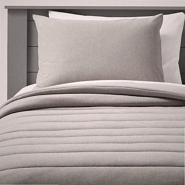 Full/Queen Channel Jersey Comforter Set Gray - Pillowfort