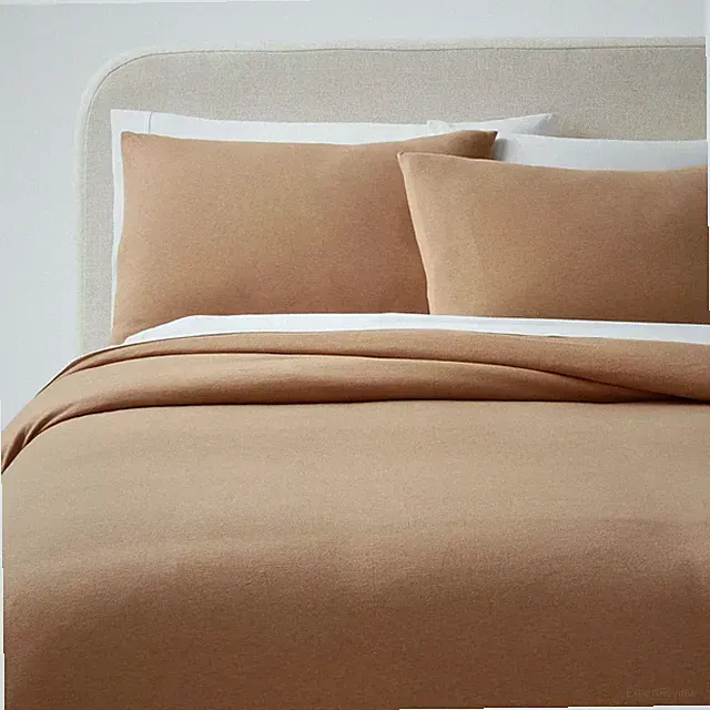 Full/Queen Modern Jersey Duvet and Sham Set Light Brown - Threshold
