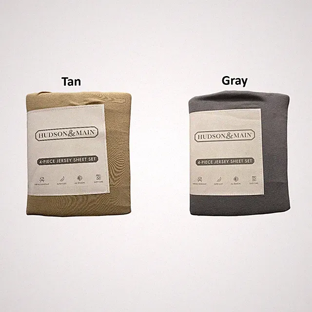 Hudson & Main Wrinkle Resistant, Super Soft, Jersey Sheet Set, 4 Piece
