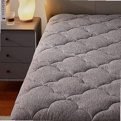 Jersey Knit Mattress Pad Mattress Topper, Pillow Top Mattress Cover, Full Gray