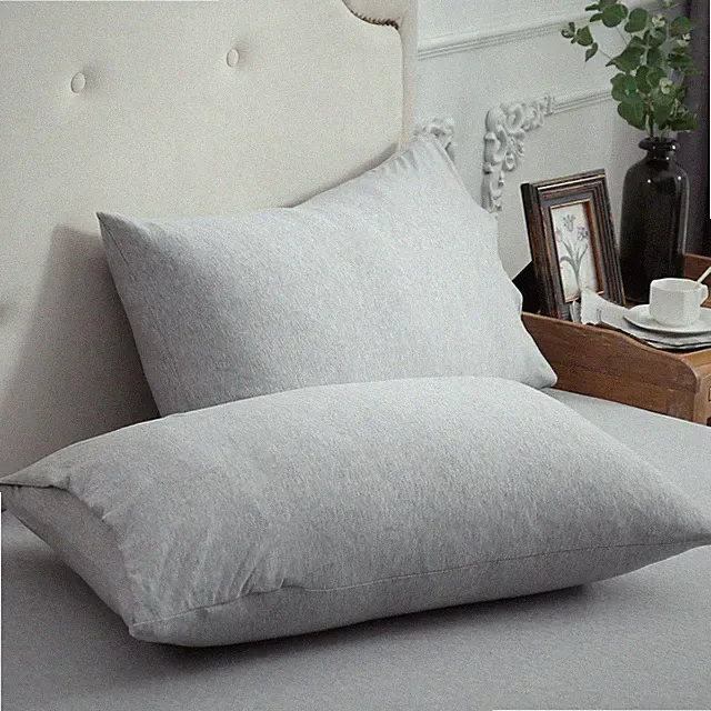 Jersey Knit Pillowcases 100% T-Shirt Cotton Super Soft Comfy Breathable, Set...