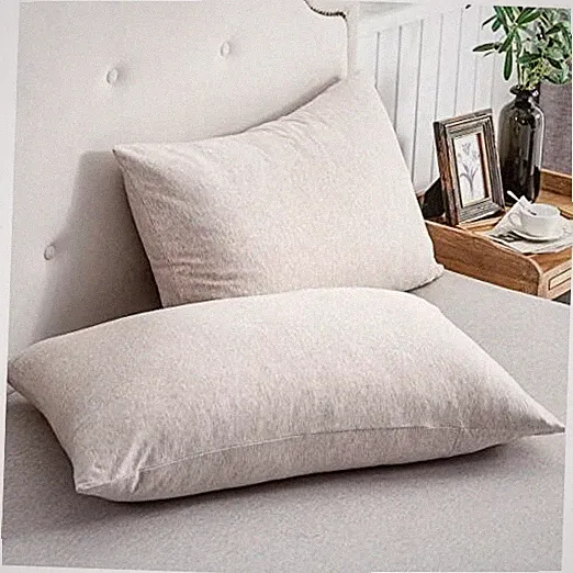 Jersey Knit Pillowcases 100% T-Shirt Cotton Super Soft Comfy King Beige