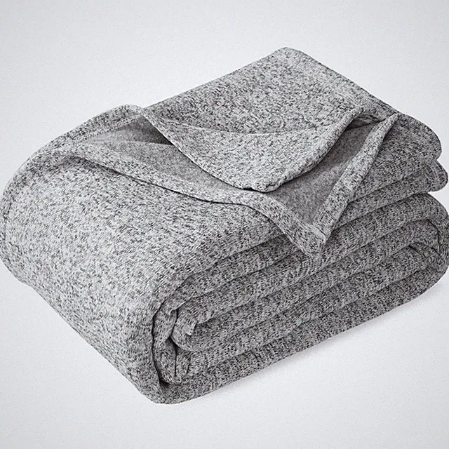 KAWAHOME Sweatshirt Blanket Queen Size for Bed Jersey Knit Lightweight Thin Soft