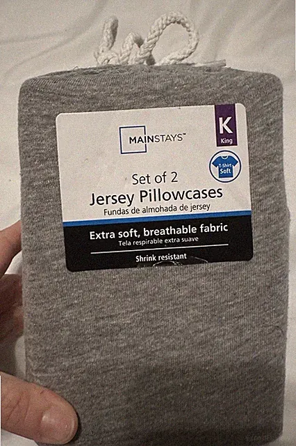Mainstays Set Of 3 KING Jersey Pillowcases Gray NEW