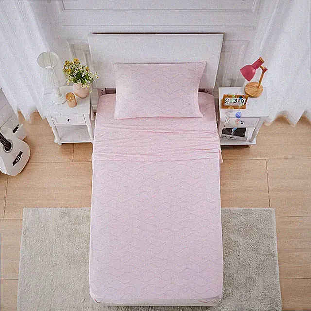 Prism Twin Pink/Blue Wave Grid Jersey Sheet Set