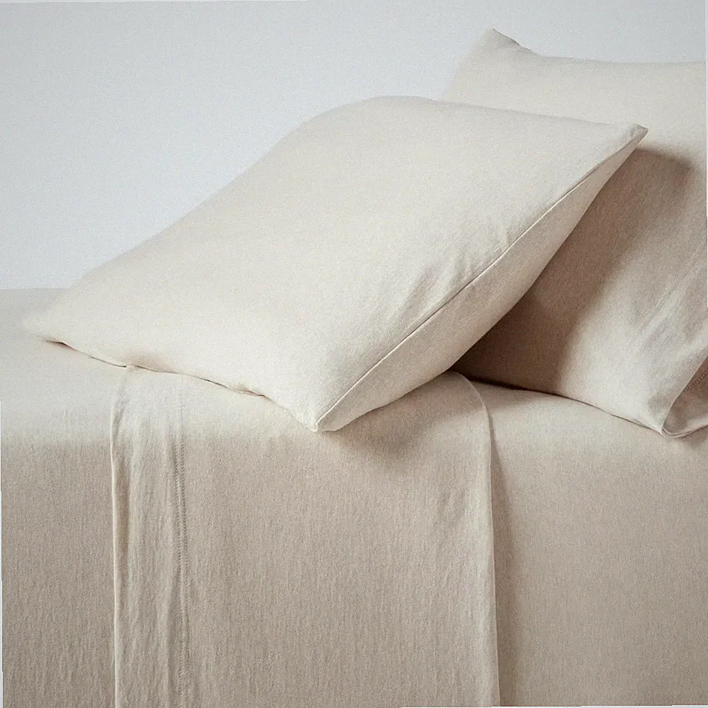 Queen Jersey Sheet Sets Heather Oatmeal - Threshold