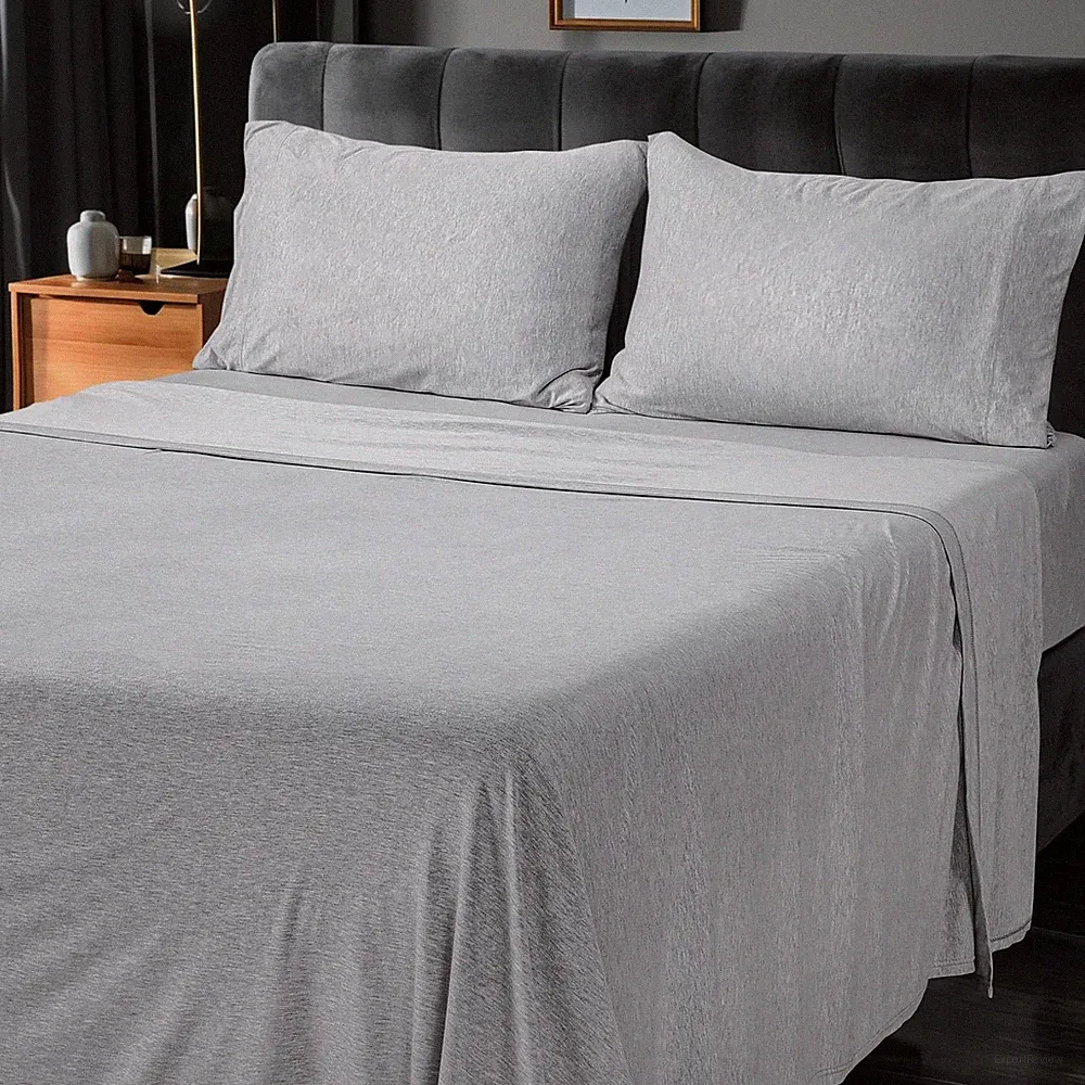 Queen Sheet Set - Jersey Knit Sheets 4 Piece – Cotton – Soft T-Shirt Stretchy Sh
