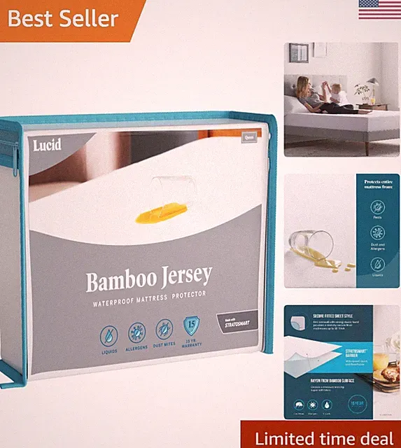 Rayon from Bamboo Jersey Mattress Protector | Full Size Waterproof Mattress P...