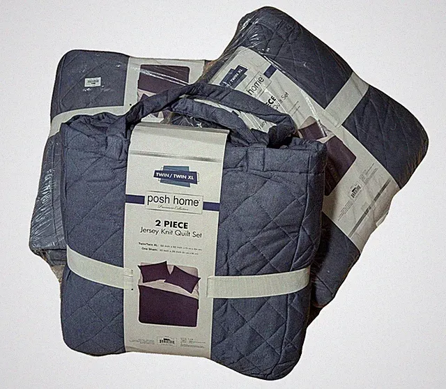Set of 1 or 2 Posh Home Twin Size Quilt Set Jersey Cotton Blend Light Bedspread
