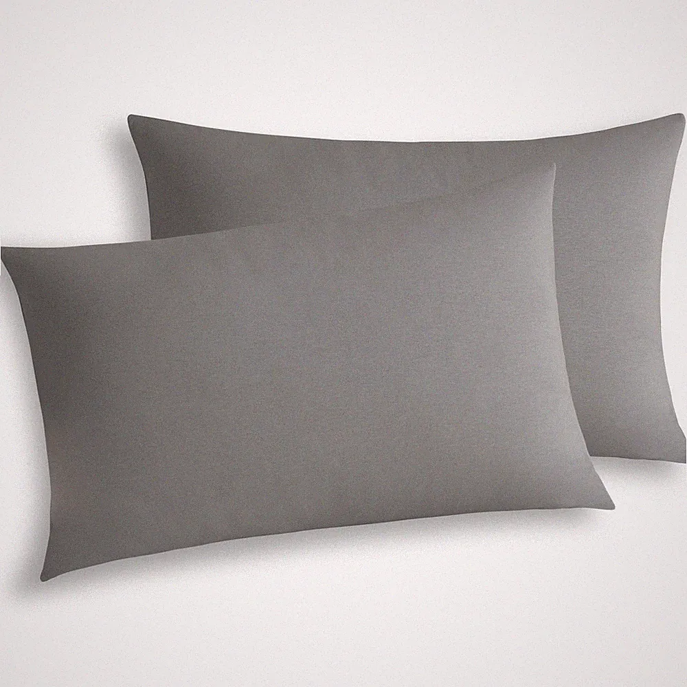 Standard Jersey Knit Pillowcases Set of 2, 100% Cotton Bed Pillow Cases Stand...