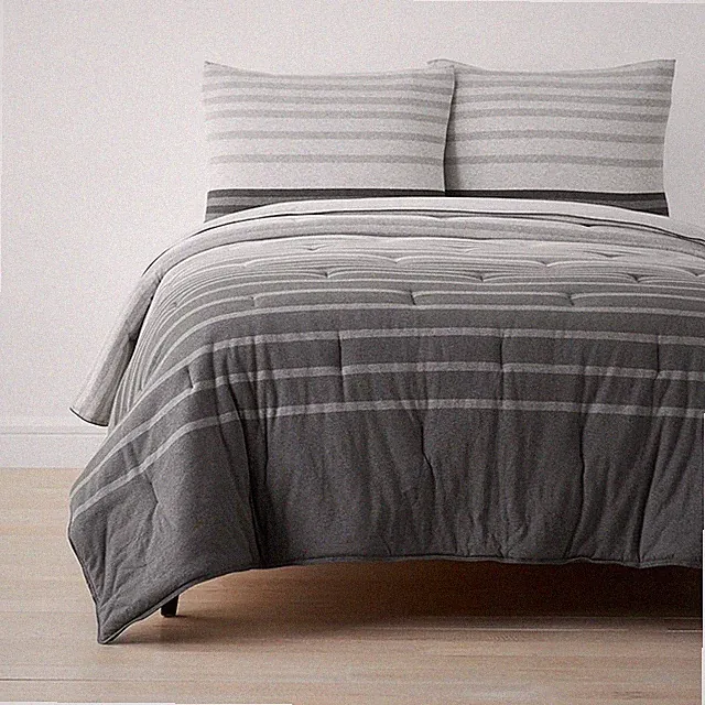 T-Shirt Soft Jersey Knit Stripe Yarn-Dyed Comforter Set-Company Cotton|6174