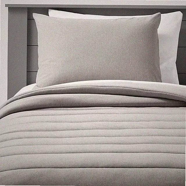 Twin Channel Jersey Comforter Set Gray - Pillowfort