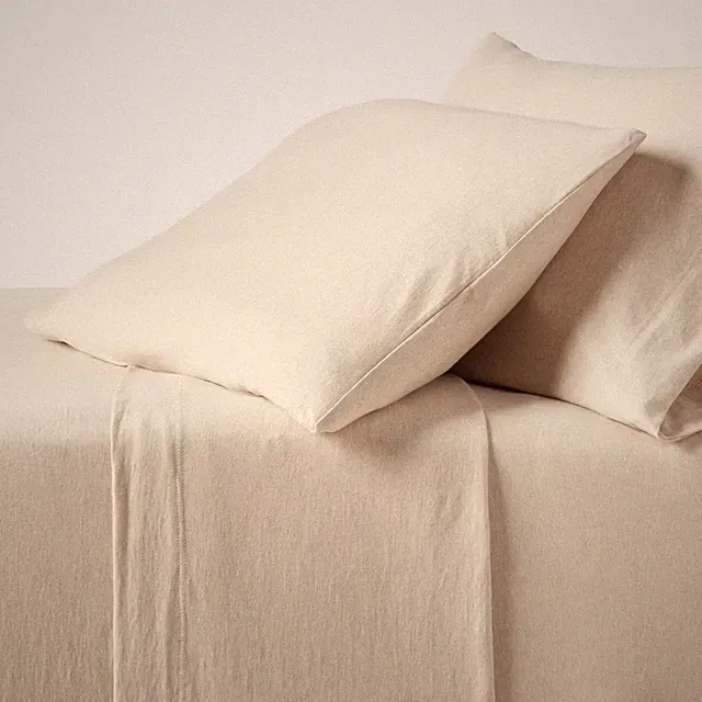 Twin Cotton Jersey Sheet Set Heather Oatmeal - Threshold: 3-Piece, 100% Cotton